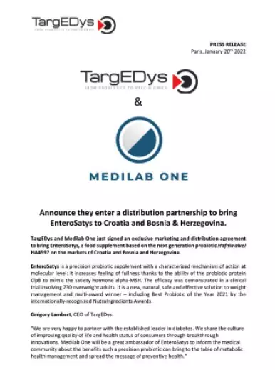 Collaboration Medilab One x TargEDys